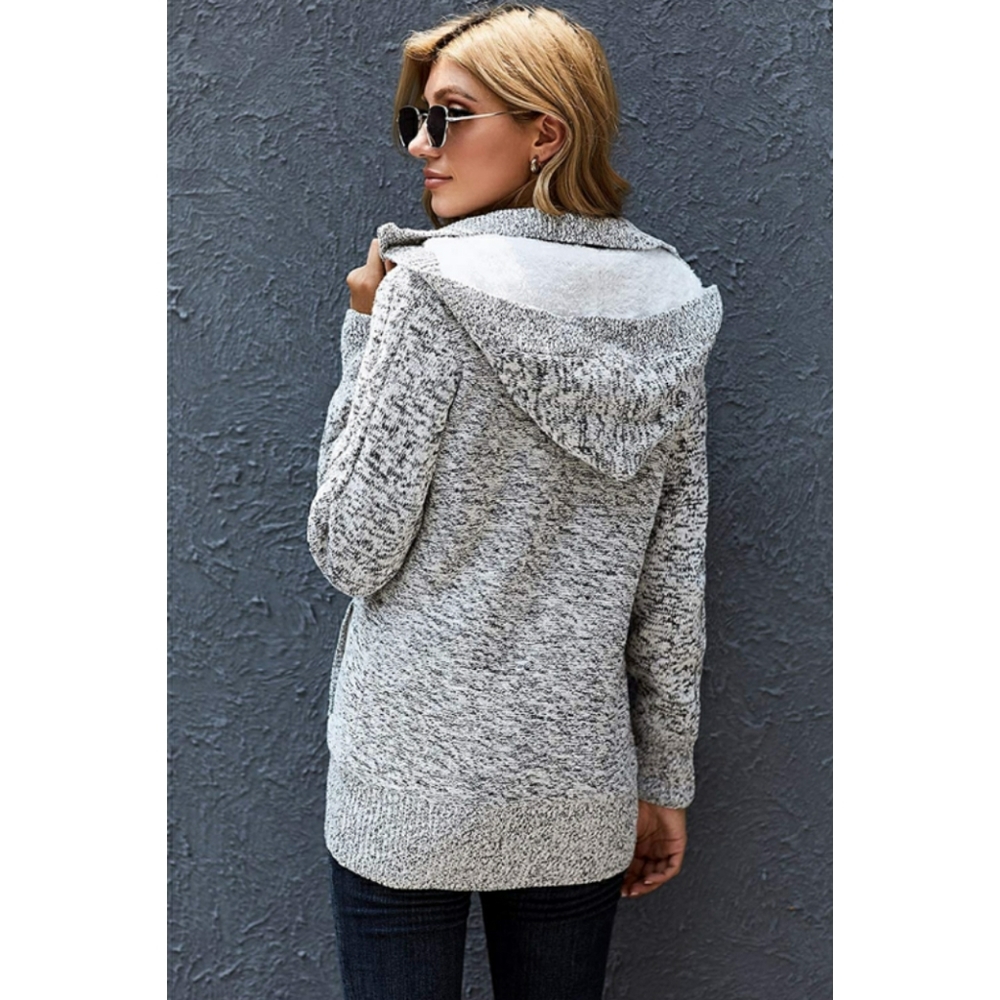 🆕️Hooded Knit Cardigans Button Cable Sweater Coat - Picture 3 of 11
